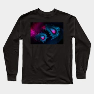 Deep-Sea Bioluminescence. Fractal Abstract Fantasy. Long Sleeve T-Shirt